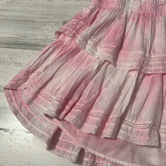 Love Shack Fancy Natasha Short Sleeve Eyelet Mini Dress Size XS - Picture 4 of 12